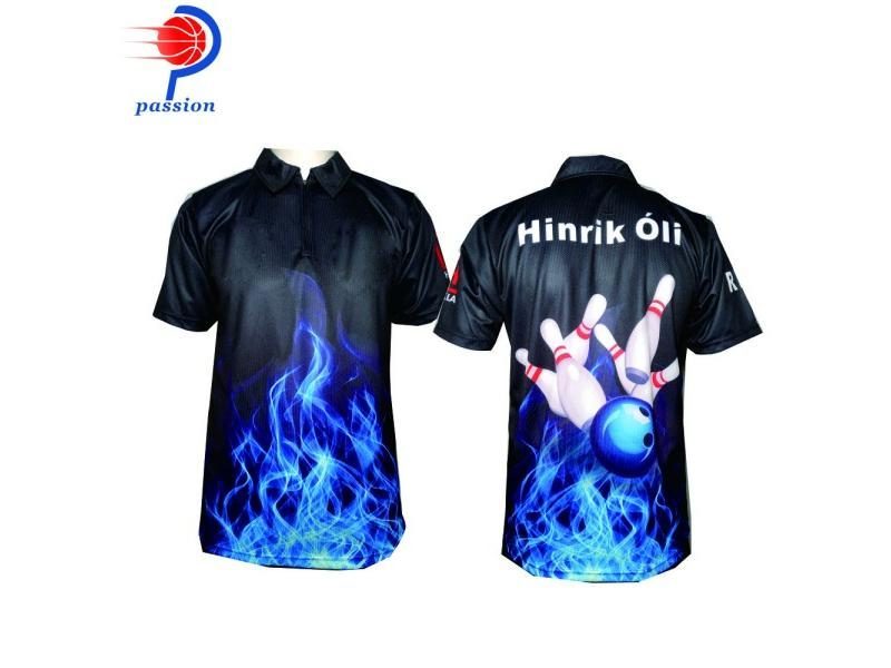 Black Blue Fire Design 3 Button-Up Bowling Team Shirts Accepted Carousel 1