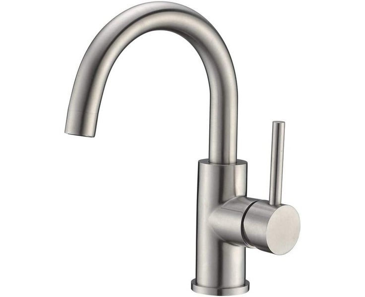 Bar Sink Faucet, Brushed Nickel Single Hole Stainless Steel Bathroom Kitchen Carousel 1