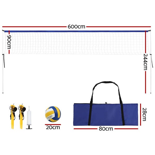 6M Portable Volleyball Net Set Adjustable Height Multi-Sport Net With Ball An... Carousel 2