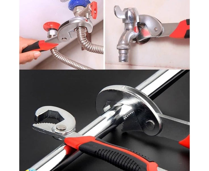 4pack Pipe Wrench Set Quick Snap Pipe Spanner Adjustable Wrench Grip 9-32mm Carousel 8
