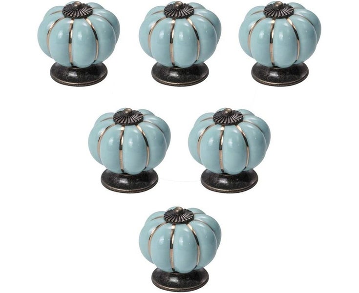 15 PCS Pumpkin Door Ceramics Pull Handle Knob for Cabinet, Cupboard, Wardrobe Carousel 1