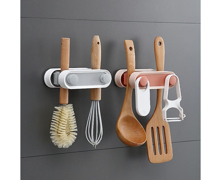 4Pcs Multifunctional Mop Rack Wall Mounted Mop Clip Hook Household Mop Holder Carousel 5
