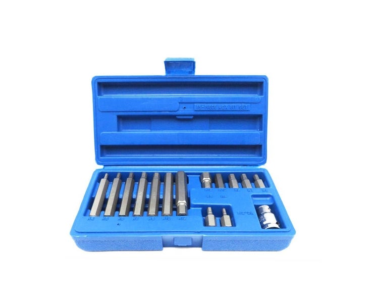 15PC HEX KEY SET METRIC ASSORTED 1/2" DRIVE ALLEN ALLAN ALAN WRENCH SOCKET BI Carousel 1