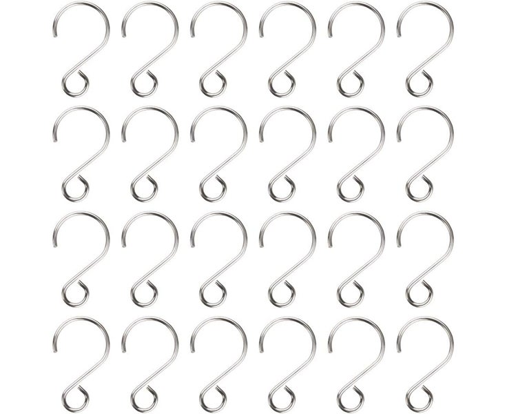 160 Pieces S Shape Mini Hooks Stainless Steel Swivel S Hooks Curtain Hooks Carousel 1