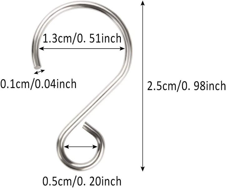 160 Pieces S Shape Mini Hooks Stainless Steel Swivel S Hooks Curtain Hooks Carousel 4