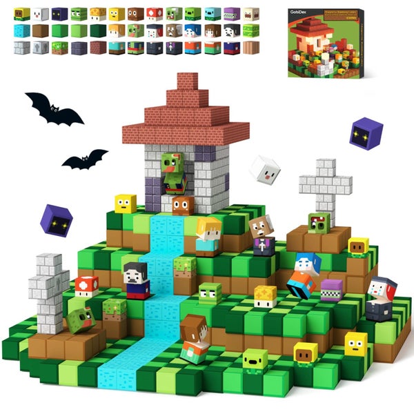 GobiDex 100PCS Magnetic Blocks GameBased Kid Building Toys for Boys Girls 3 Buil Carousel 1