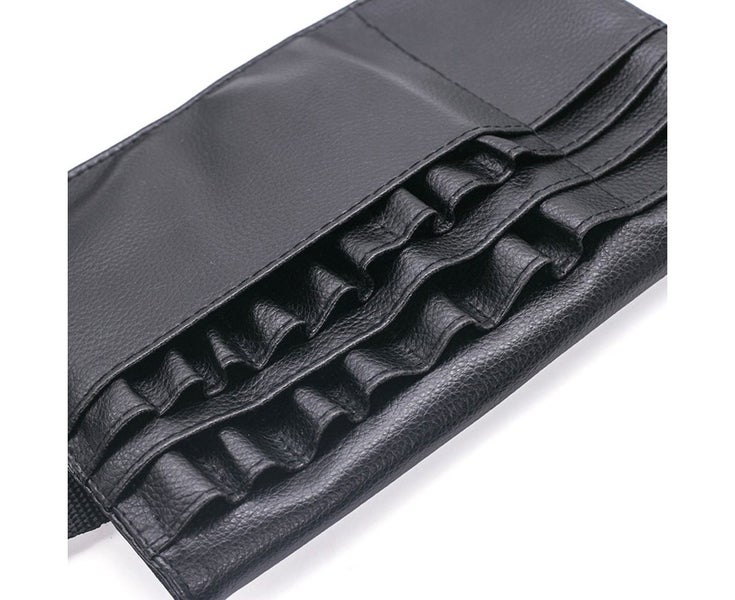 Faux Leather Cosmetic Makeup Brush Bag Belt Strap Storage Pouch Carousel 5