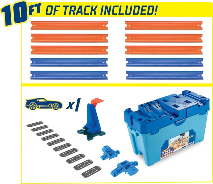 Hot Wheels Toy Car Track Set Track Builder Multi Loop Box Playset & 1:64 Scale V Carousel 3