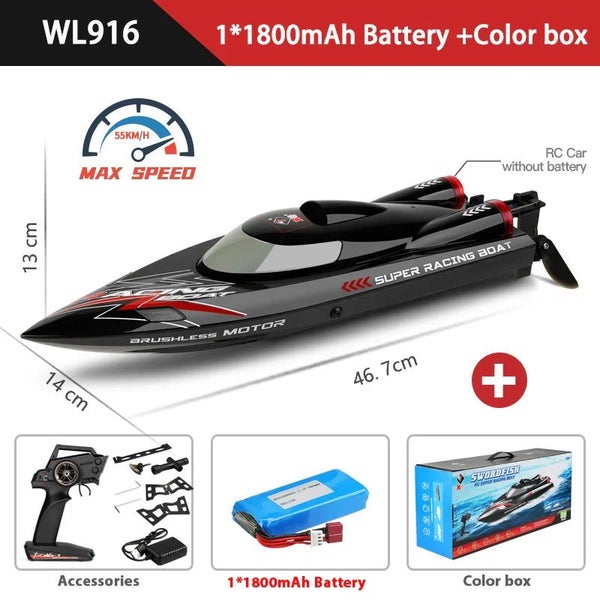 High Speed Brushless Rc Boat 55km/h 2.4g Electric Racing Water Kids Carousel 1