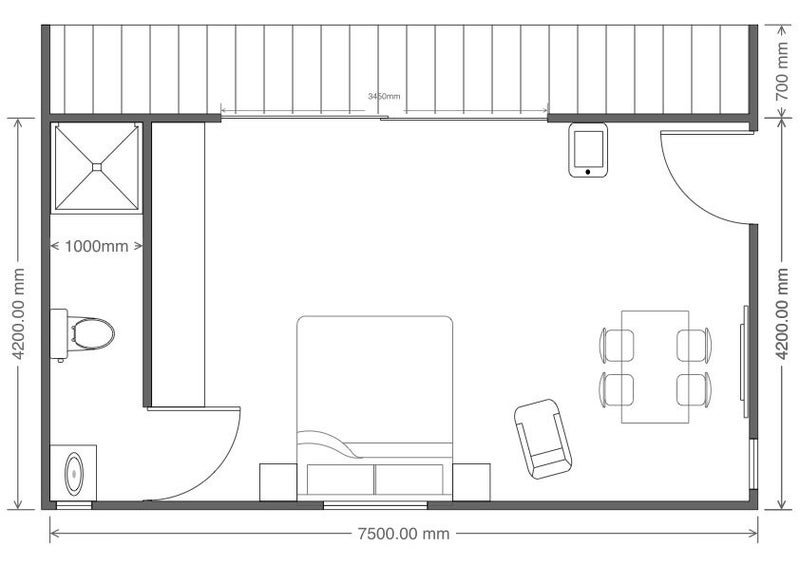 36.75m2 - 7.5m x 4.9m transportable studio unit with built in deck62933720899074113