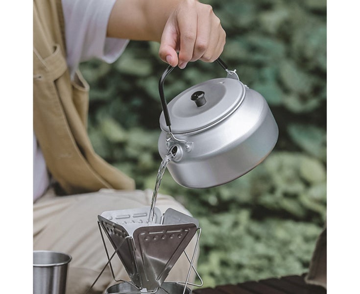 Camping Kettle Portable Rustproof High Temperature Resistant Handle Matte Lar Carousel 1