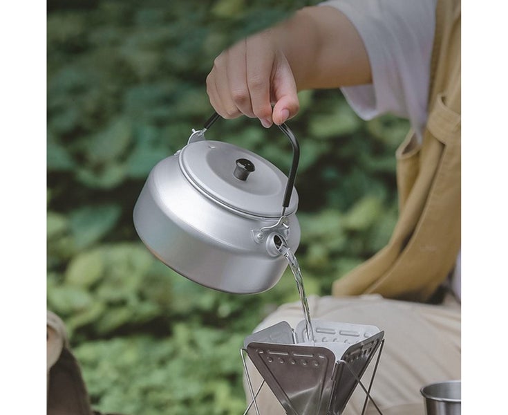 Camping Kettle Portable Rustproof High Temperature Resistant Handle Matte Lar Carousel 8