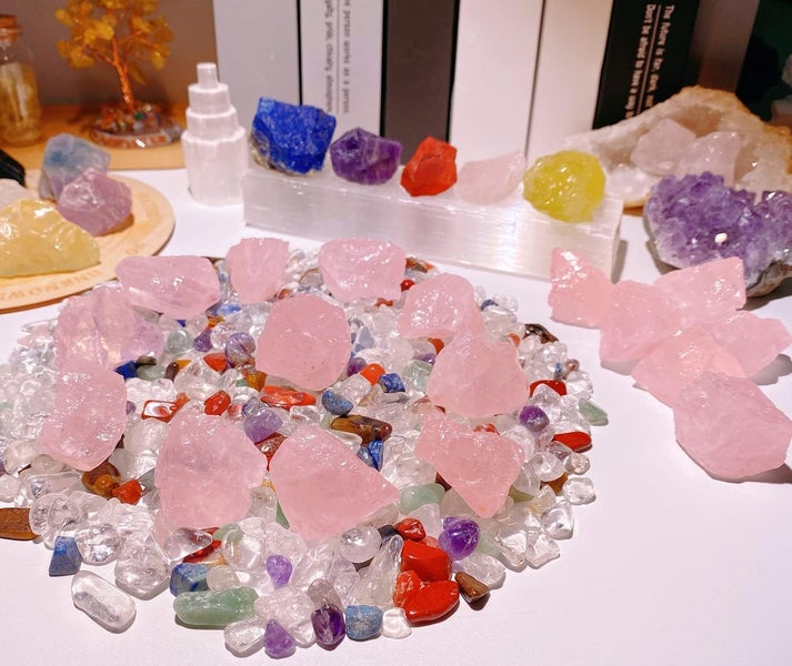500g Rose Quartz Rough Crystals 3-5cm Bulk Gemstones Healing Stones62935702830977113