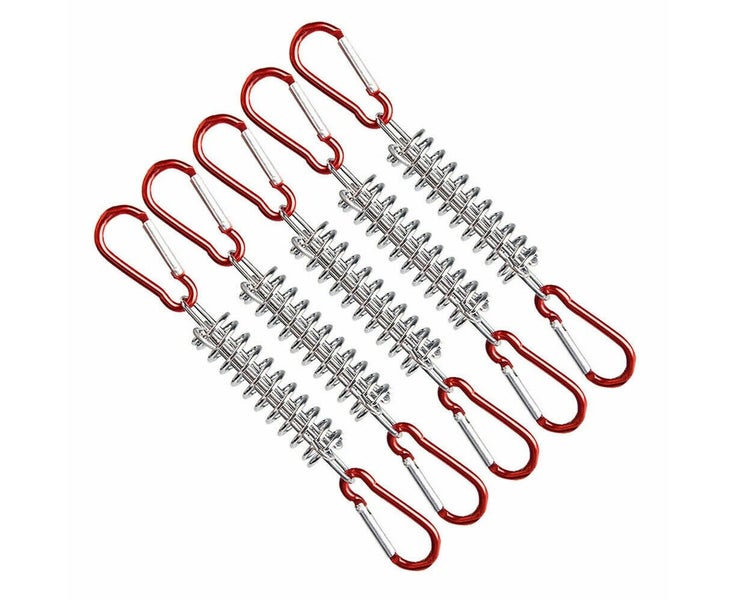 5x Outdoor Camping Tent Spring Wind Rope Buckle Fix Hook Buckles -RED Carousel 1