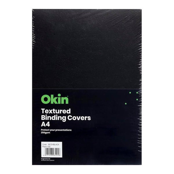 Okin Binding Covers A4 Black 250gsm Pack 100 Carousel 1