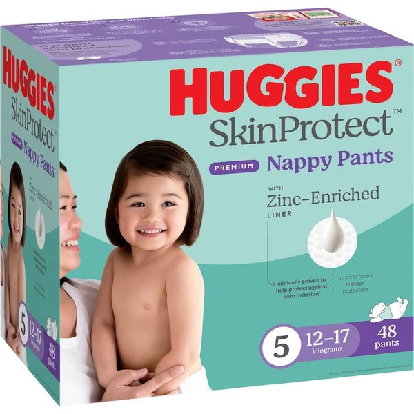 Huggies Skin Protect Nappy Pants Walker Boy & Girls 12-17kg Size 5 48pack Carousel 1