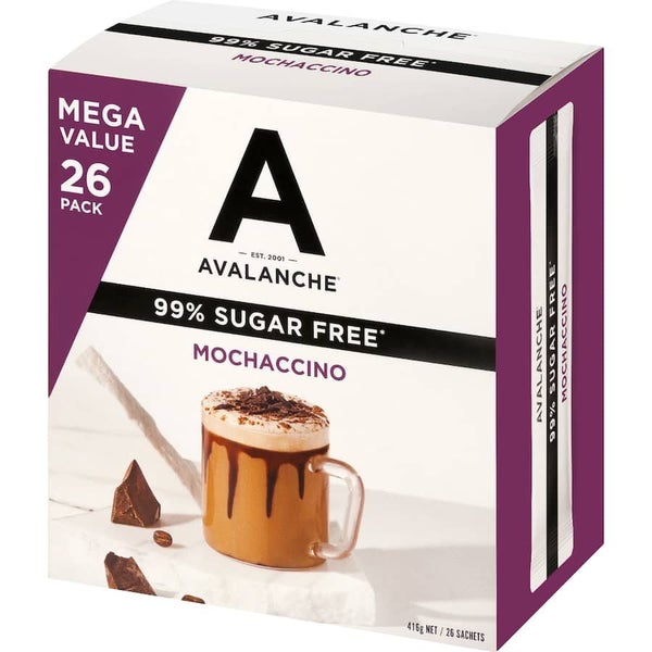 Avalanche Coffee Sachets 99% Sugar Free Mochaccino 26 pack 416g Carousel 1