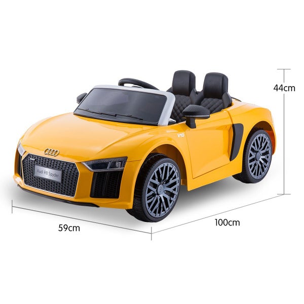 R8 Spyder Audi Licensed Kids Electric Ride On Car Remote Control Yellow Kids Ri Carousel 2