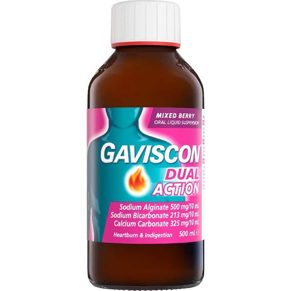 Gaviscon Dual Action Liquid Heartburn & Indigestion Relief Mixed Berry 500mL Carousel 2