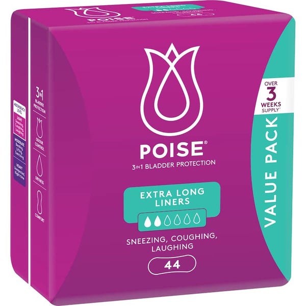 Poise Liners Extra Long Value Pack 44pack Carousel 1