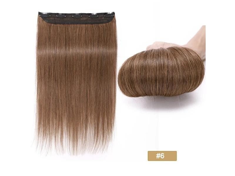 8"-24" Clip In One Piece Hair Extensions Real Human Hair Weft Straight Clip In Carousel 1