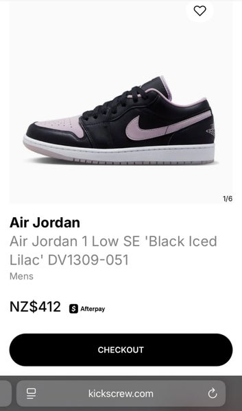 $1RES Air Jordan 1 Low SE’ Black Iced Lilac Carousel 4