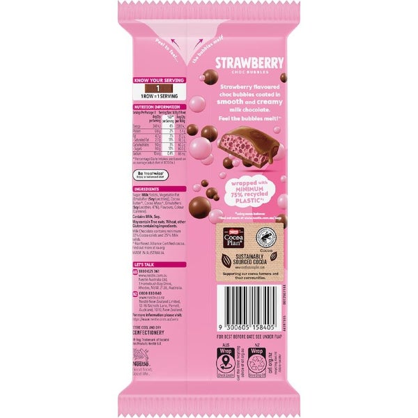 Nestlé Aero Chocolate Block Strawberry Choc Bubbles 118g Carousel 2