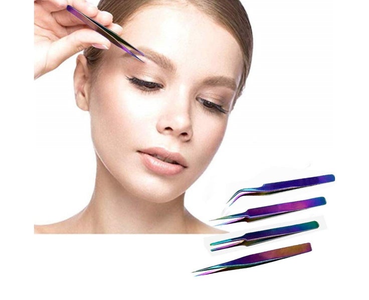 Stainless Steel Tweezers Kit Anti-Static Precision Tweezers Set For Eyelash E Carousel 6