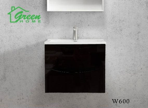 Double Drawers Wall-hung Vanity 600 - Dark Brown Carousel 1