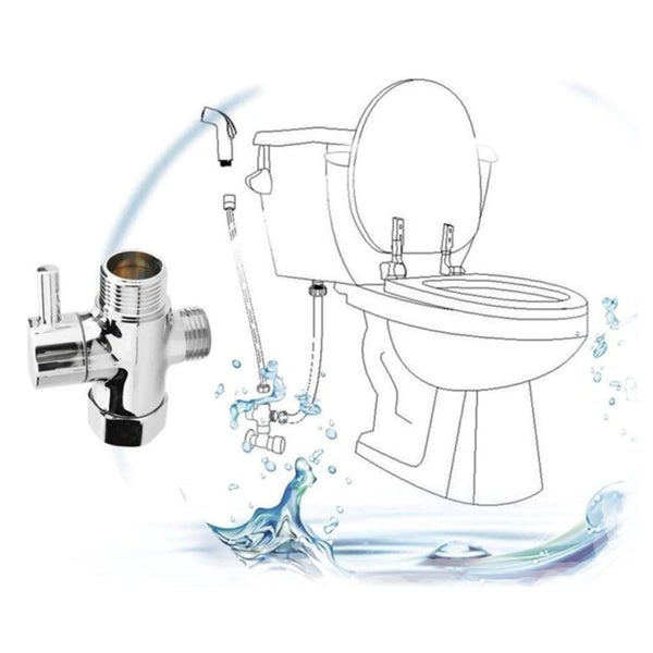 3 Way Diverter Valve Chrom T Adapter for Toilet Water Line Carousel 3