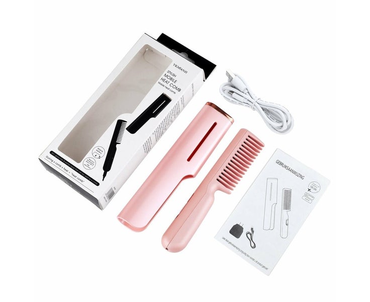 Electric Hair Straightener Brush Comb Mini Hair Curler Fast Heating Men Beard Carousel 1