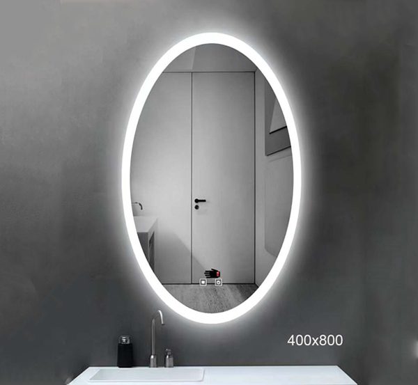 Oval LED Mirror With Demister W400 X H800 Carousel 1
