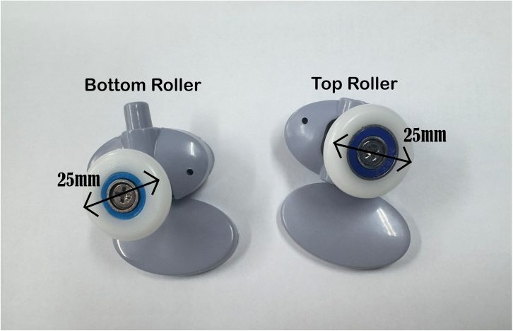 Shower Door Rollers/Wheels Single Wheel - Light Grey Carousel 1