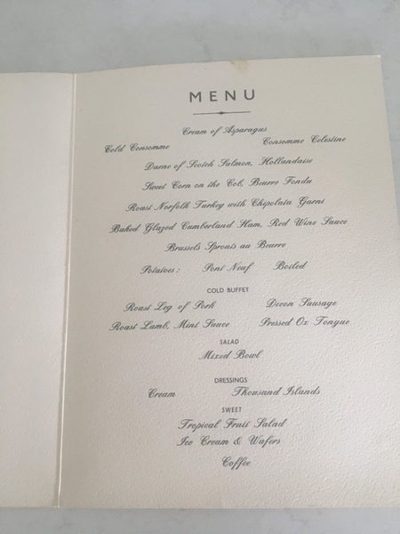 Northern Star Ship Dinner Menu 1965 x3 Carousel 12