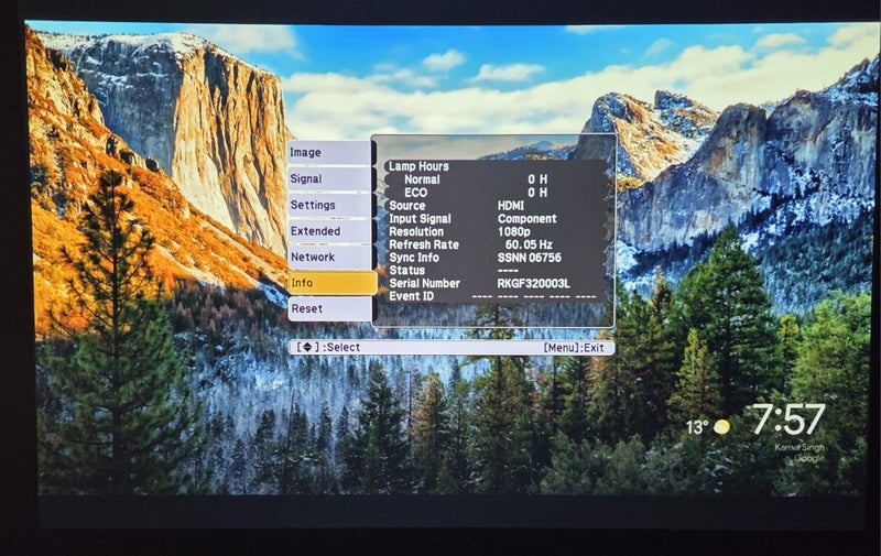 As New Epson 4200 Lumens WiFi HD Projector <10 Hours62933725044097114