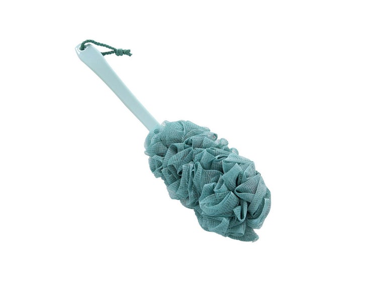Long Handle Bath Brush Mesh Sponge Back Scrubber Shower Cleaning Massager Blu Carousel 1