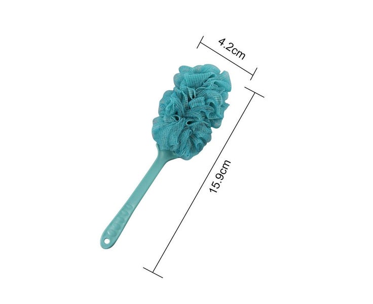 Long Handle Bath Brush Mesh Sponge Back Scrubber Shower Cleaning Massager Blu Carousel 5