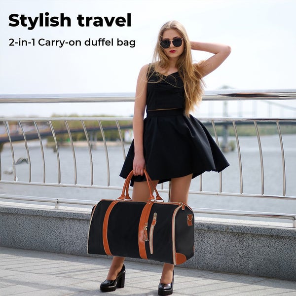 Slimbridge Garment Bags 2 in 1 Hanging Suit Convertible Travel Duffle Black Carousel 2