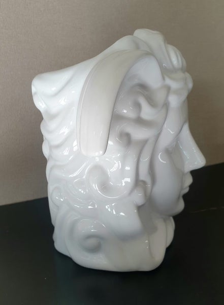 Classy White Ceramic Jester Vase Carousel 2