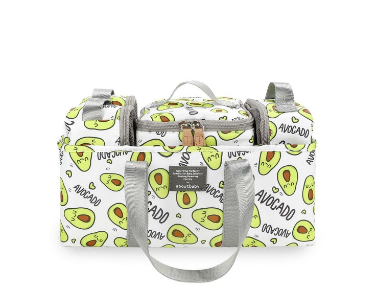 Multi-Function Baby Diaper Bag with Detachable Strap Insulated Cooler Bag,Gre Carousel 1