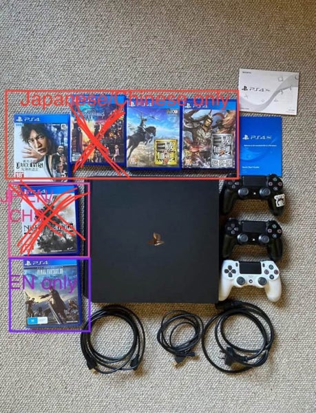 excellent condition Playstation 4 + 3 controllers+ 7 games Carousel 2