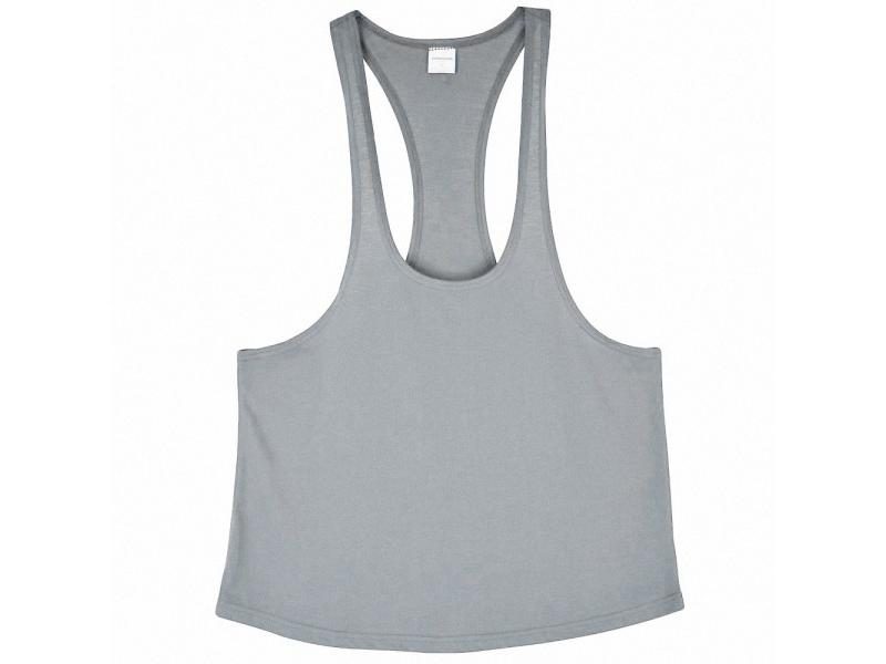 Men's Gyms Basic Cotton Fitness Y-sling Tank Tops Bodybuilding Solid Workout Carousel 1