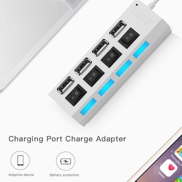 4-Port Usb Hub With High Speed 2.0 Splitter And On / Off Switch Carousel 5