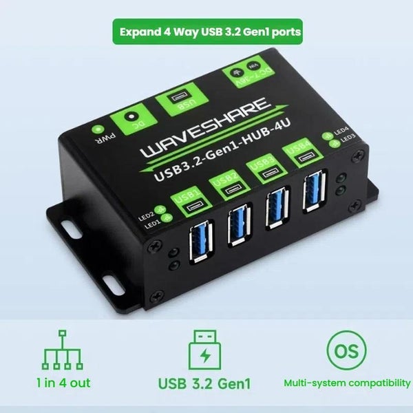4-Port Usb 3.2 Hub With Metal Case Carousel 2
