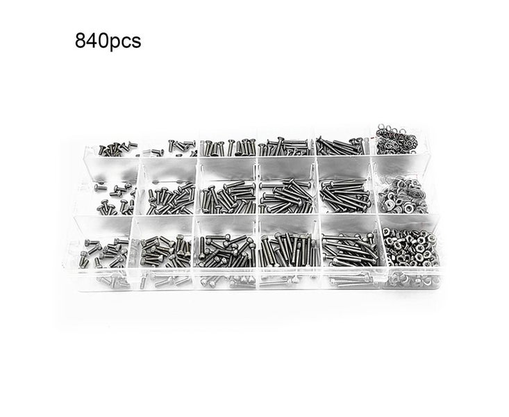 840Pcs M2.5 Pan Head/Round Head/Countersunk Head Stainless Steel Hexagon Sock Carousel 2