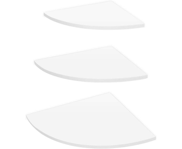 3pcs Corner Wall Shelf White 3 Tier Floating Corner Shelf Wall Shelf Carousel 1