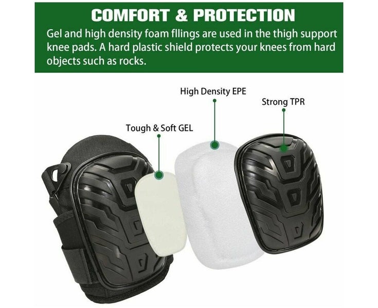Anti-Slip Gel Knee Pads, Easy to Attach, with Double Strap and Adjustable Cli Carousel 4