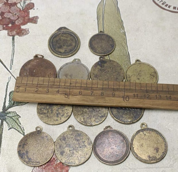 $1 reserve//Lot Of Vintage UK Brass Sports Medals Carousel 8