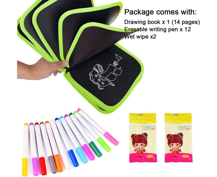 Kids Erasable Doodle Book Set, Reusable Drawing Pads, Preschool Travel Art To Carousel 2