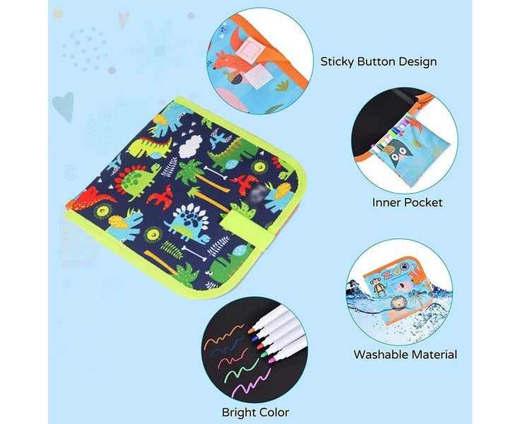 Kids Erasable Doodle Book Set, Reusable Drawing Pads, Preschool Travel Art To Carousel 7